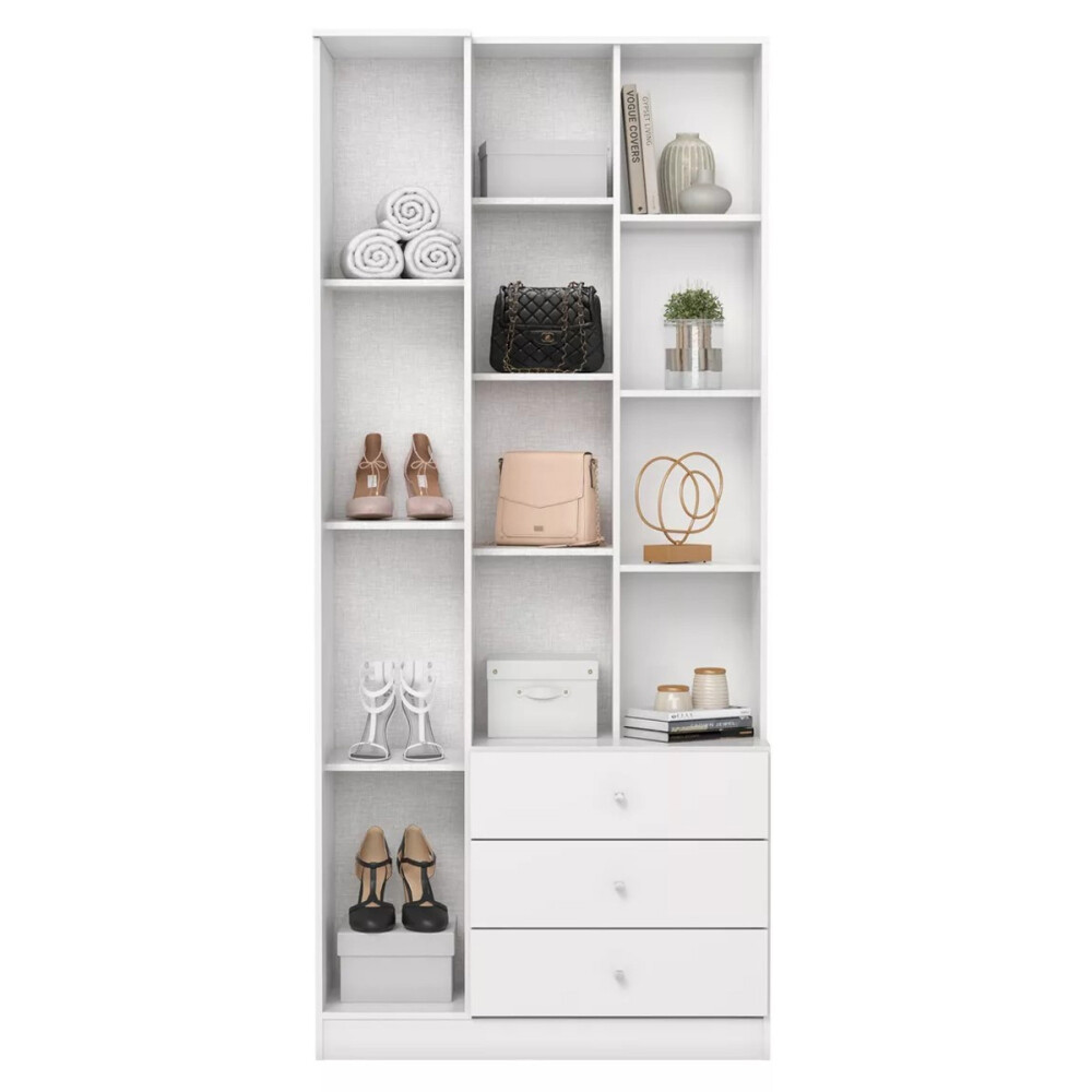 ROPERO 2 PUERTAS GUARDARROPA ARMARIO PLACARD CLOSET CON ESPEJO Y ESTANTES BLANCO