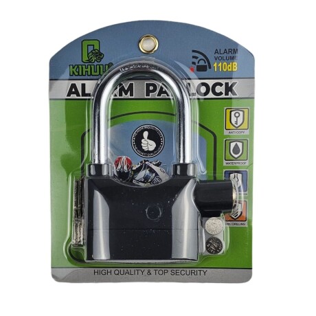 Candado con Alarma para Moto Bici Excelente Calidad y Sonido Negro