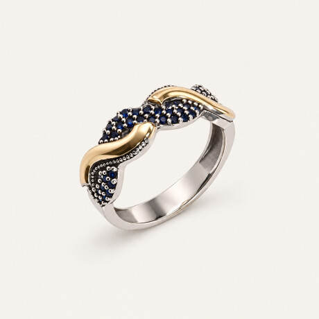 Anillo Martina Blue - Plata y Oro Anillo Martina Blue - Plata y Oro