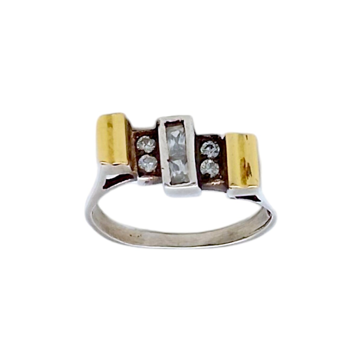 Anillo Varios-Plata y Oro-Piedra Zirconia-AN5007 - conpiedra 