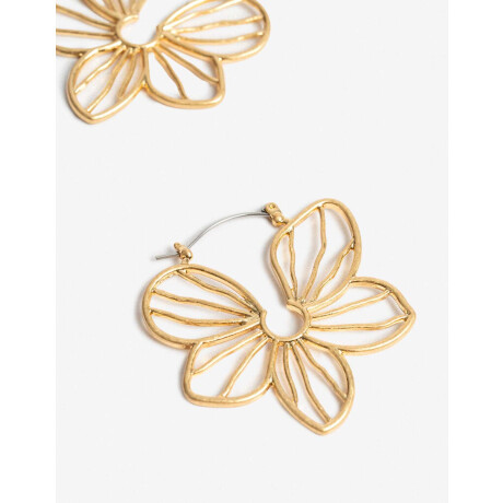 Aros Argollas Flores Dorado Oro Amarillo