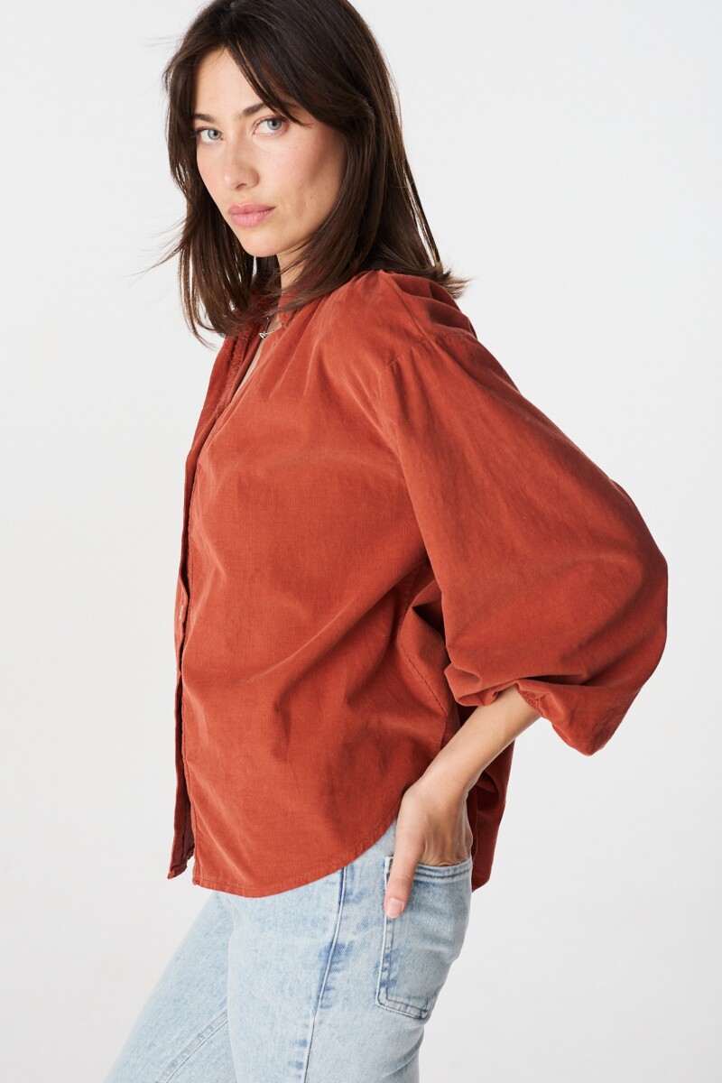 Camisa Poly Terracota