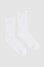 Medias de algodón lisa con sujecion suave en puño Blanco
