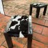Petit Stool Cowhide oscuro
