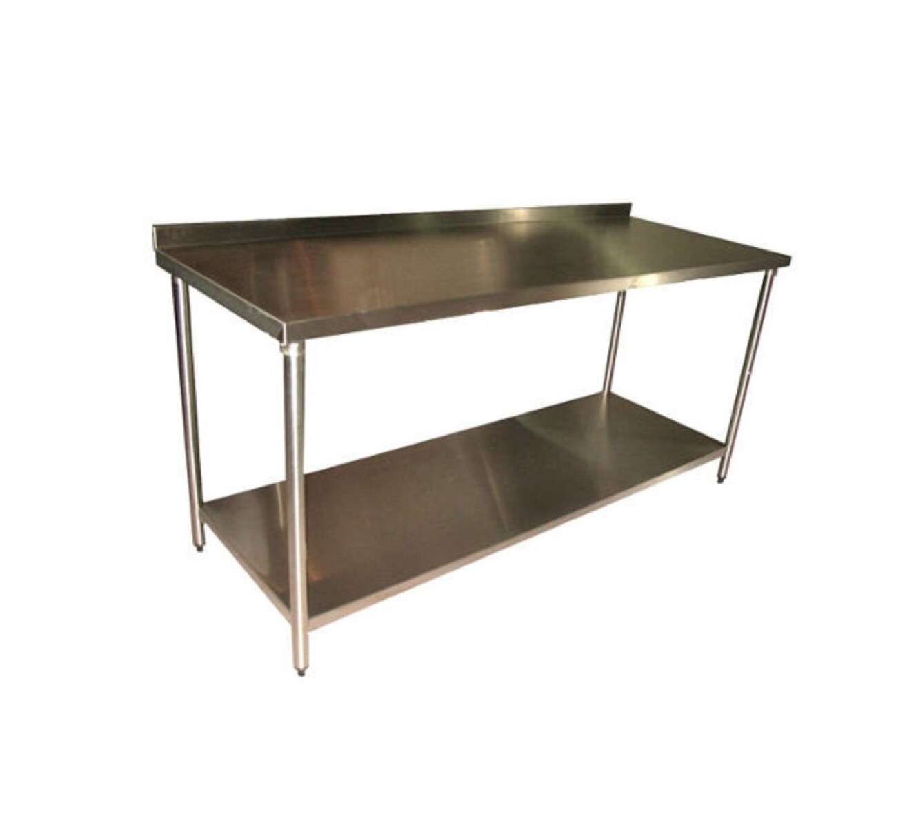 Mesada contrapared con estante inox - 152 x 61 cm 