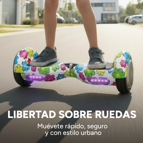 Skate Electrico Hoverboard Gogreen Musica Bt Luces Patineta Diseño Flores