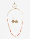 Bijouterie Set Metal Set De Aros Chapones Y Collar Beads - Dorado