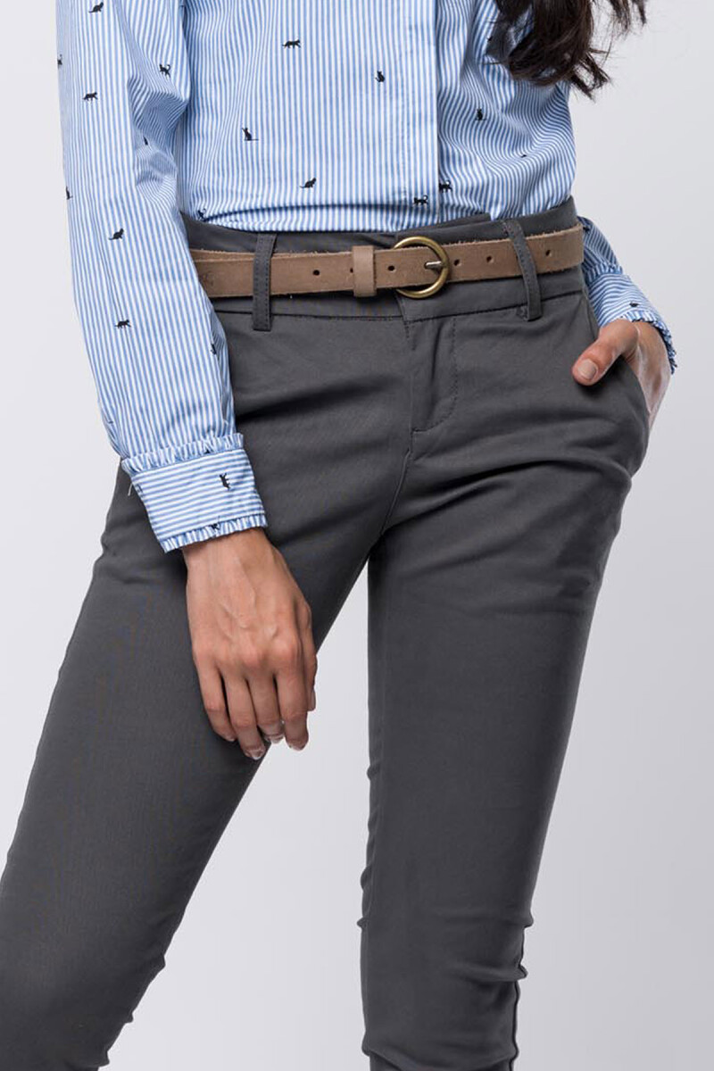 PANTALÓN DE GABARDINA SKINNY - VERDE 