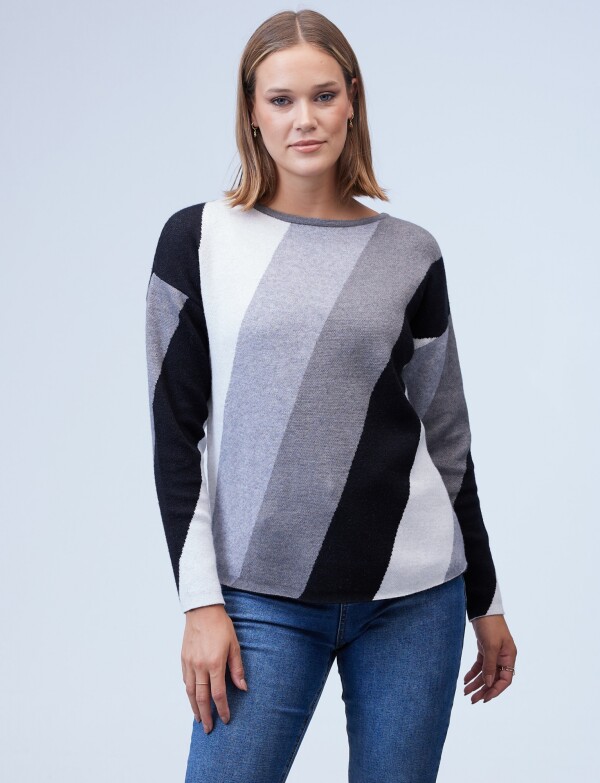 Buzo Dolman Colorblock MULTI/GRIS