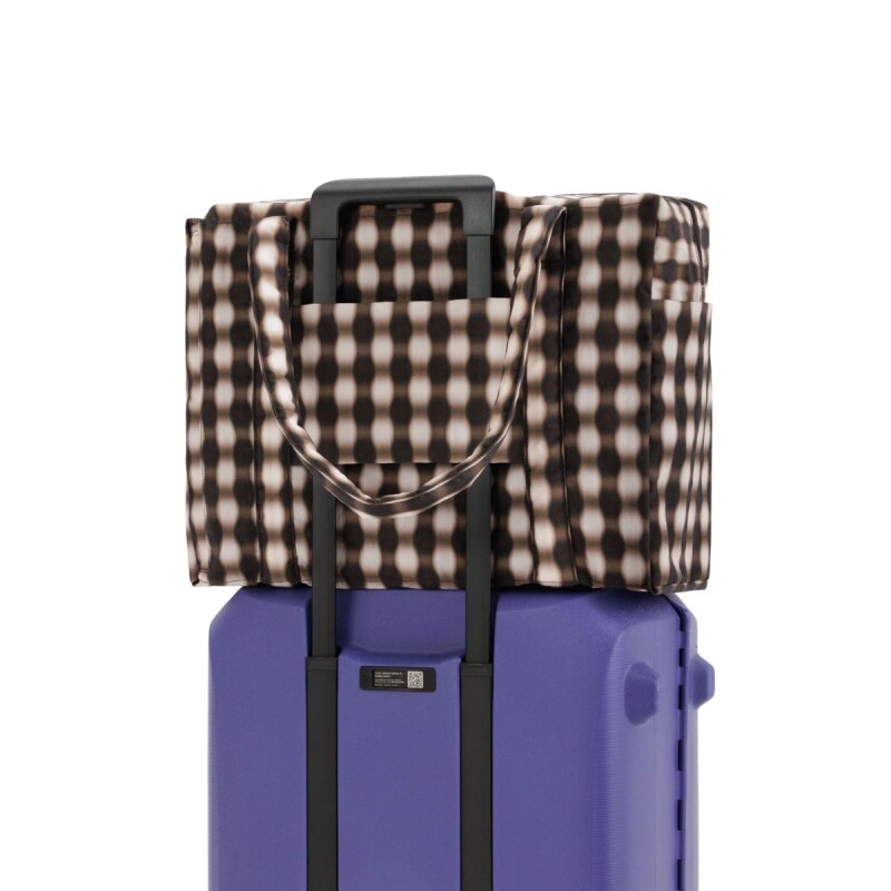 BOLCARRL Bolso De Mano Grande Para Carry On Baggu - Blurred Gingham Brown