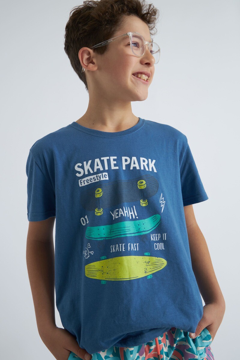 Remera Skate - Azul 