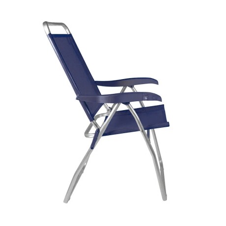 Set Silla Playa Pleg 4Pos + Mesa Bandeja Lateral Divisiones Azul Marino