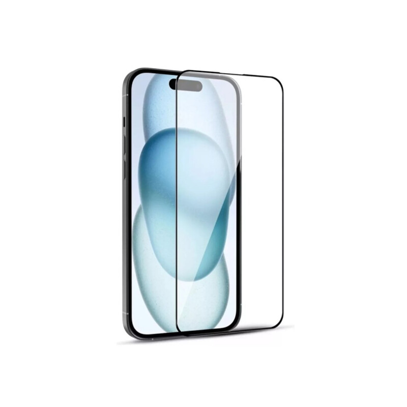 Vidrio templado 9D iPhone 15 borde color negro Vidrio Templado 9d Iphone 15 Borde Color Negro