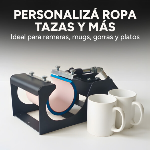 Prensa Térmica 5 En 1 Sublimación Remeras Tazas Gorros Jarra Color Negro Azul