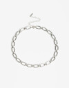 Collares Cortos Metal Collar Corto Metal Eslabones Plateado - Plateado Rodio