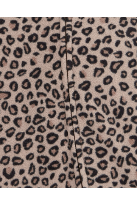 Pijama uno pieza de micropolar, con pie, diseño leopardo Sin color