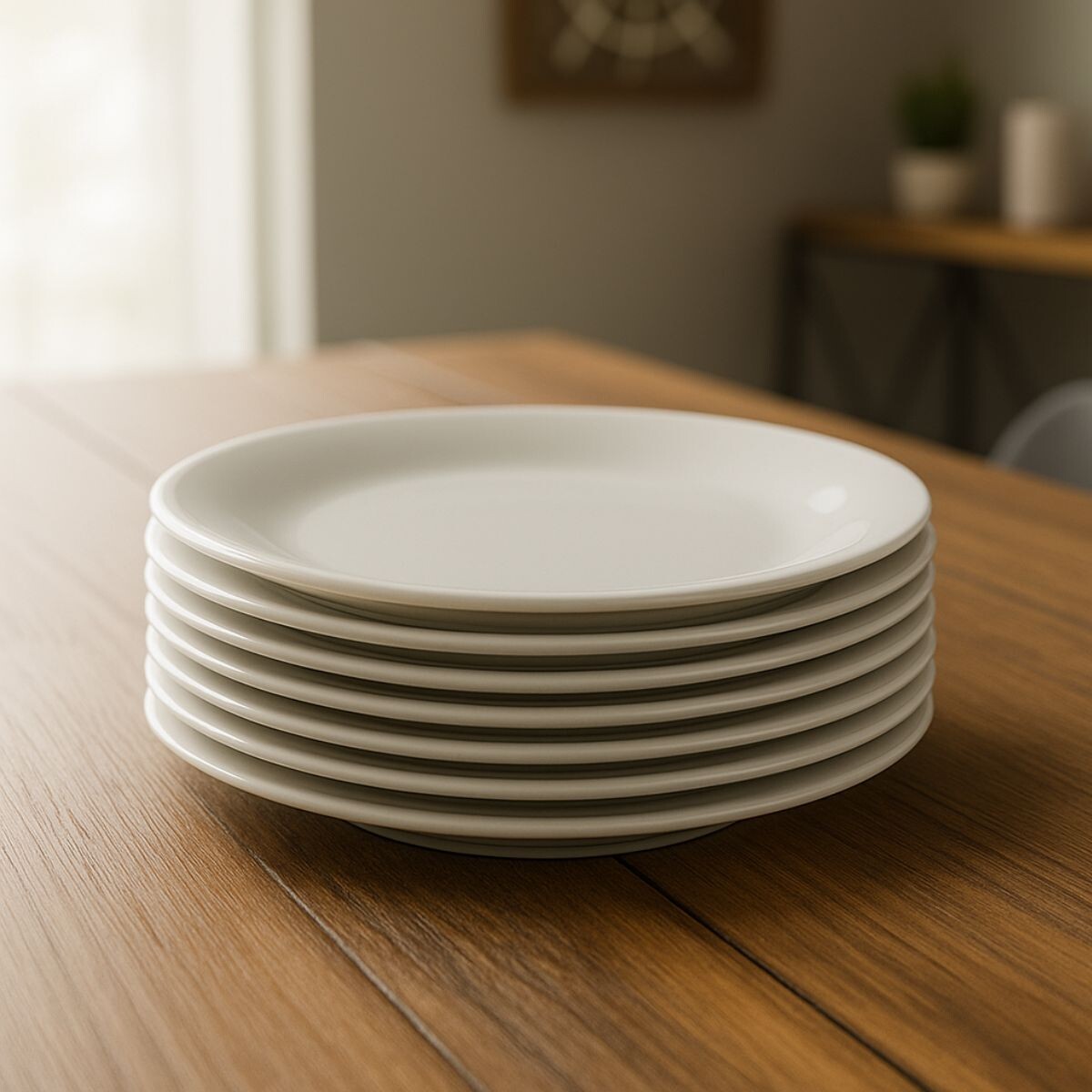 Set x6 Plato llano 25cm Opalina - BLANCO 