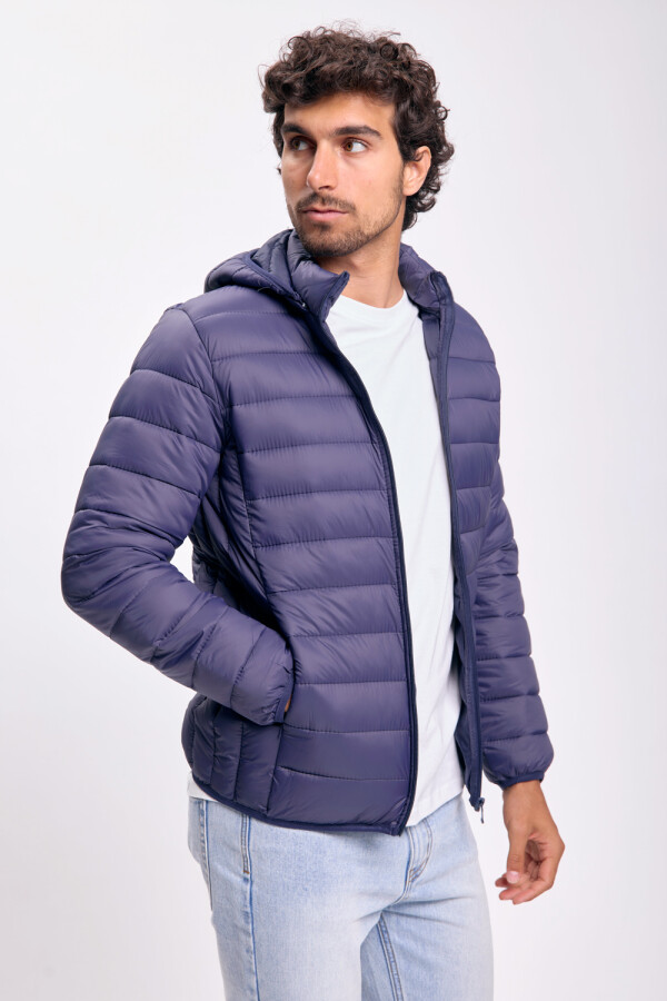 Campera capitoneada básica Azul