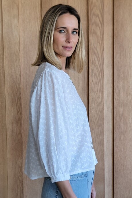 Camisa Melón Broderie flor