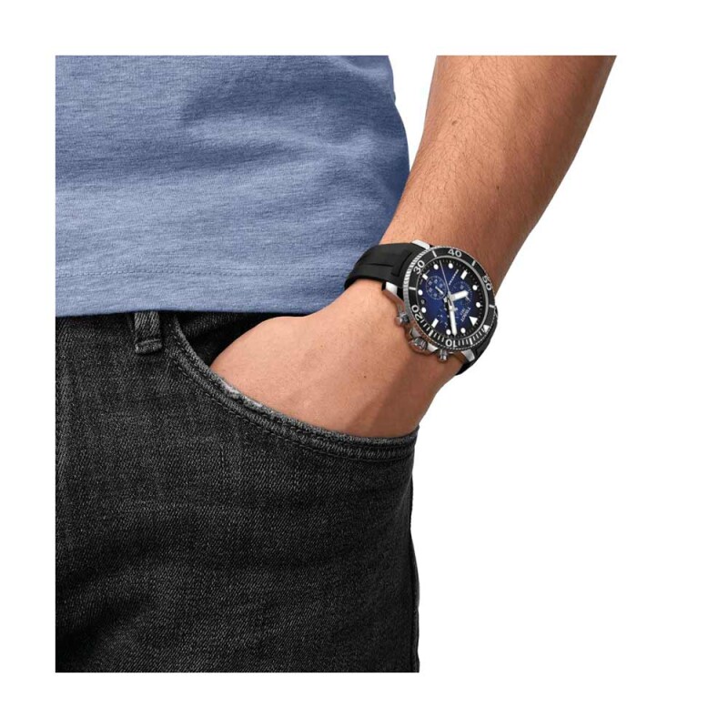 Reloj Tissot Seastar 1000 Chronograph T1204171704100 correa de cuero para hombre Reloj Tissot Seastar 1000 Chronograph T1204171704100 Correa De Cuero Para Hombre