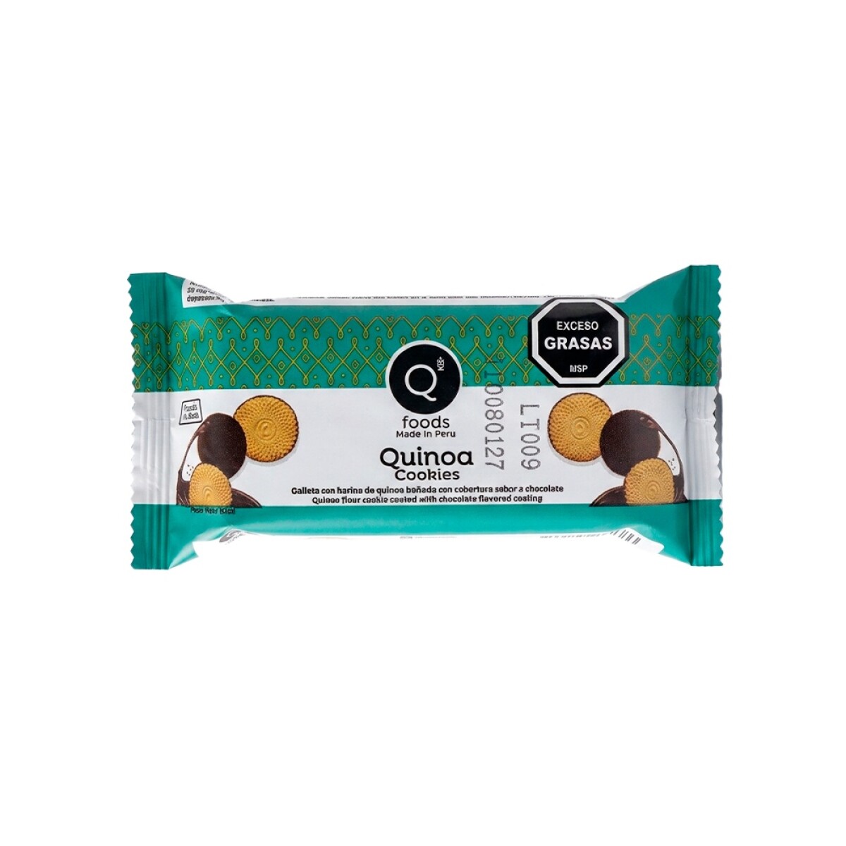Cookies de quinoa con cobertura de chocolate Qfoods 34g 