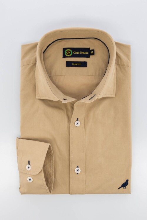 Camisa Short collar Kaki