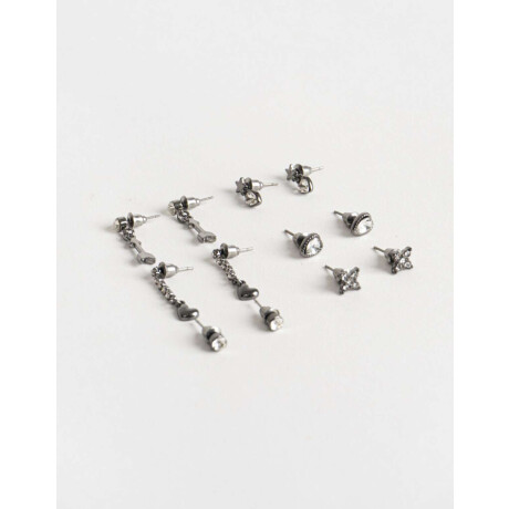 Set De Aros Con Strass Dorado