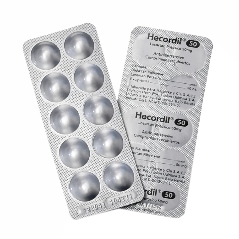 HECORDIL 50 MG CJ X 100 COMP. única