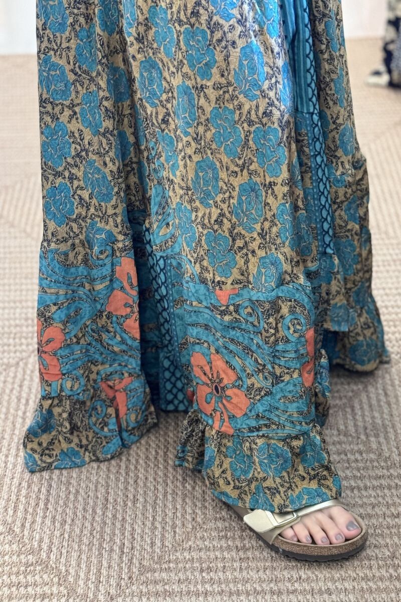 Vestido de seda Vida Tonos turquesa