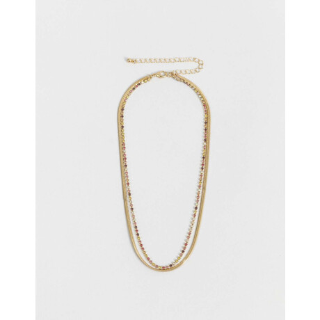 Collar Corto Doble Dorado