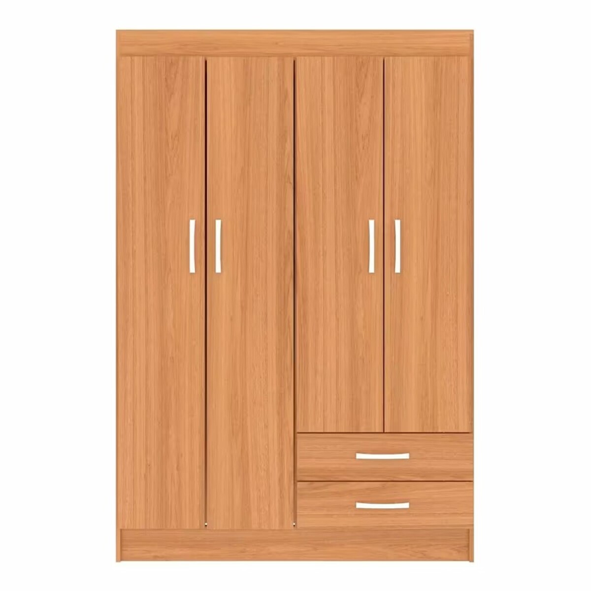 ROPERO MARRÓN 4 PUERTAS 2 CAJONES 183X105X40CM ( CON DETALLES ESTETICOS) 