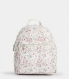 Mochila De Cuerina Con Charm Estampado Flores