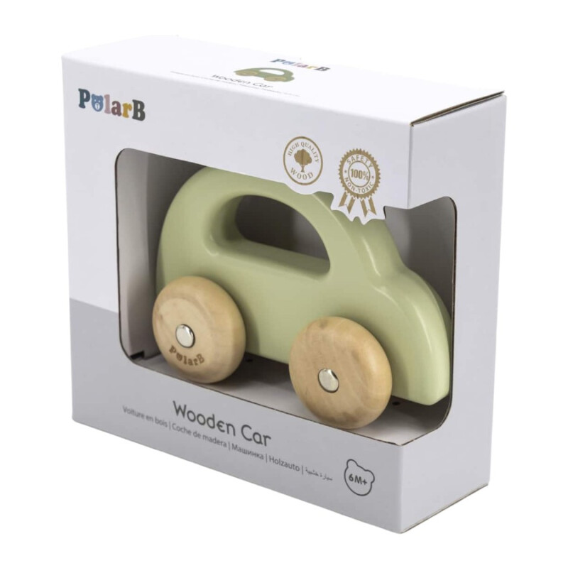 Autito de arrastre madera Verde