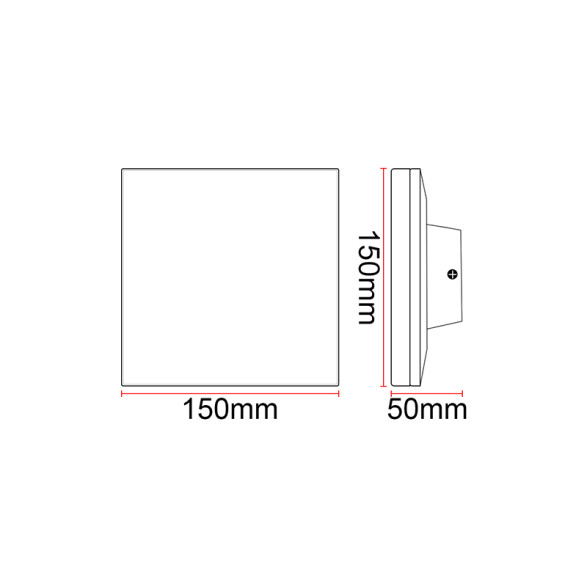 Lámpara de pared LED cuadrada blca IP65 12W cálida IX4566