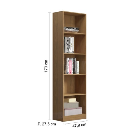 Combo de Escritorio Caballete con Biblioteca 5 Estantes - Roble / Blanco Combo de Escritorio Caballete con Biblioteca 5 Estantes - Roble / Blanco