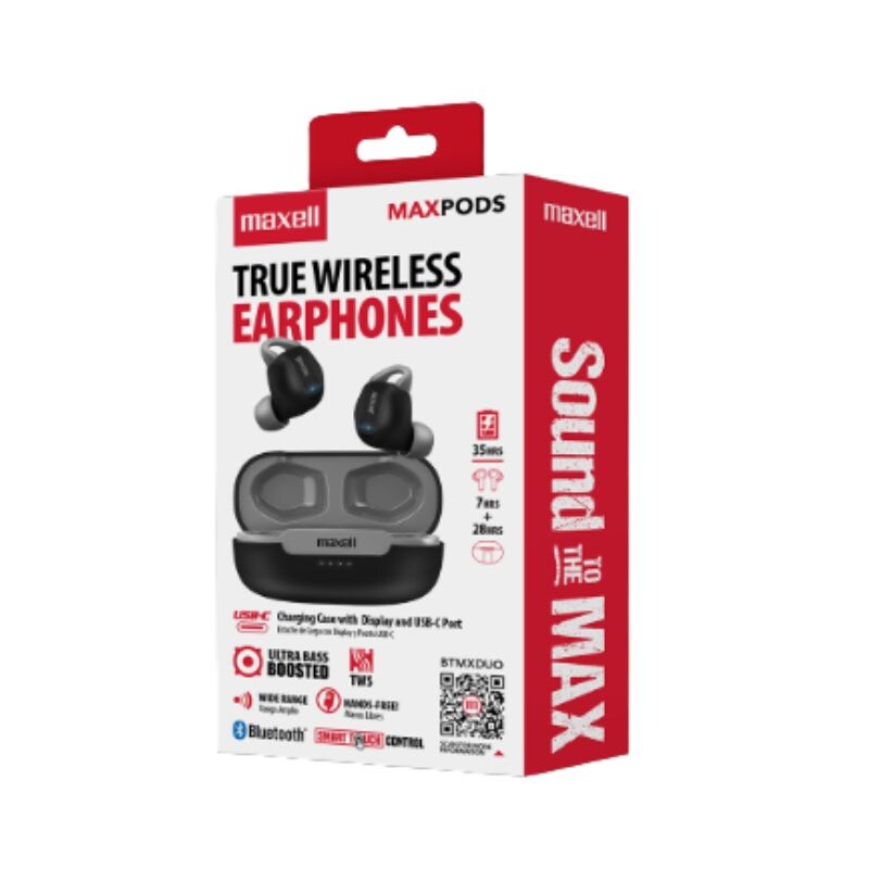 Auricular Maxell true Wireless Earphones Black Auricular Maxell true Wireless Earphones Black