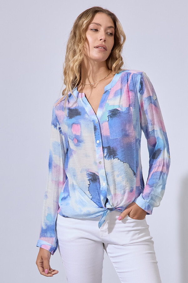 Blusa Gasa Shibori AZUL/MULTI