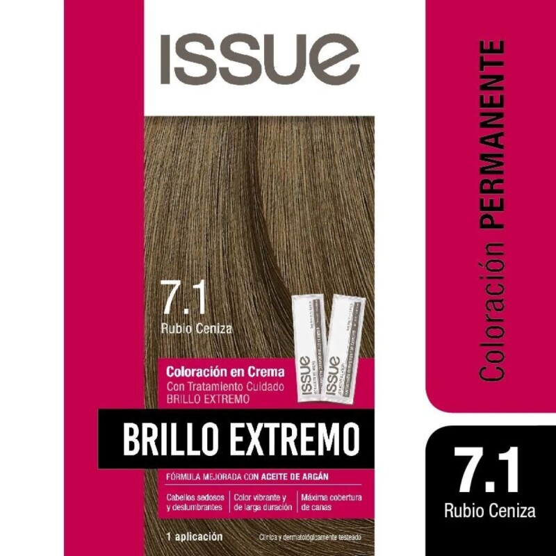 Tinta Issue Brillo Extremo Kit Rubio Ceniza 7.1 Tinta Issue Brillo Extremo Kit Rubio Ceniza 7.1
