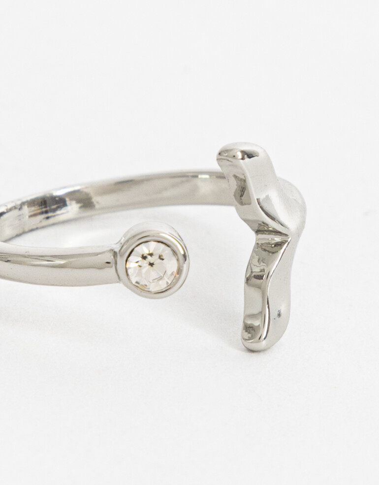 Anillos Chicos Metal Anillo Metal Cola Ballena - Plateado Rodio