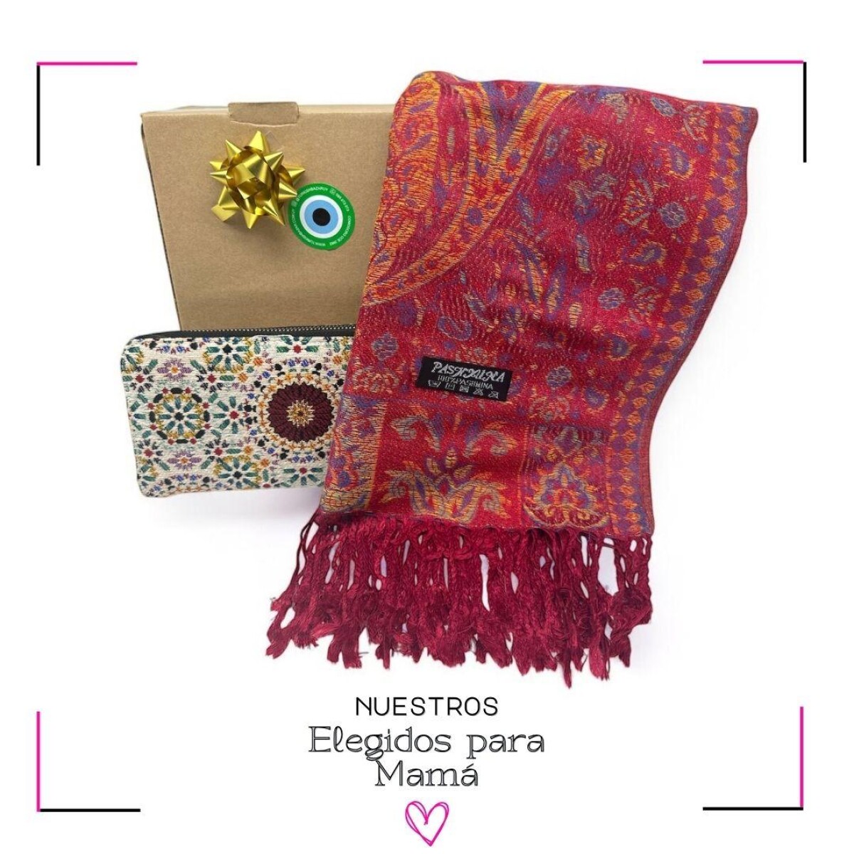 BOX PASHMINA + BILLETERA - Rojo 