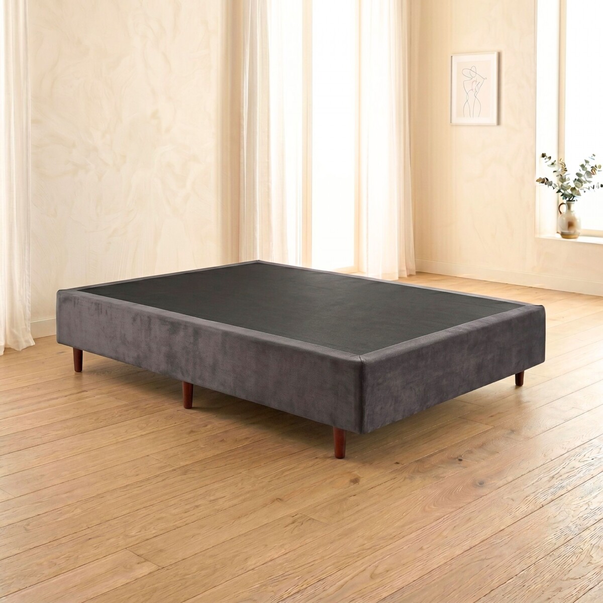 Base Sommier 1 Plaza 1/2 Media - Mannes - Cinza 