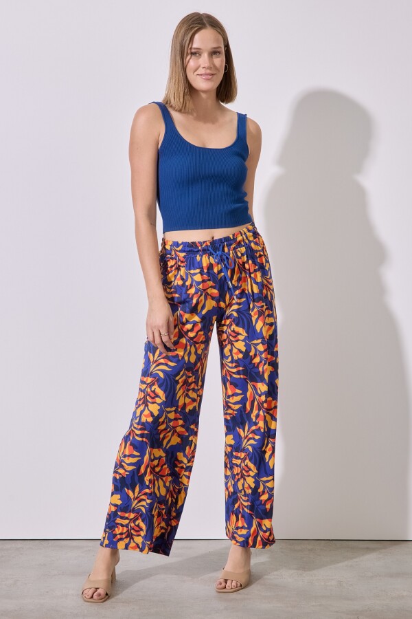 Pantalon Printed MULTI/AZUL