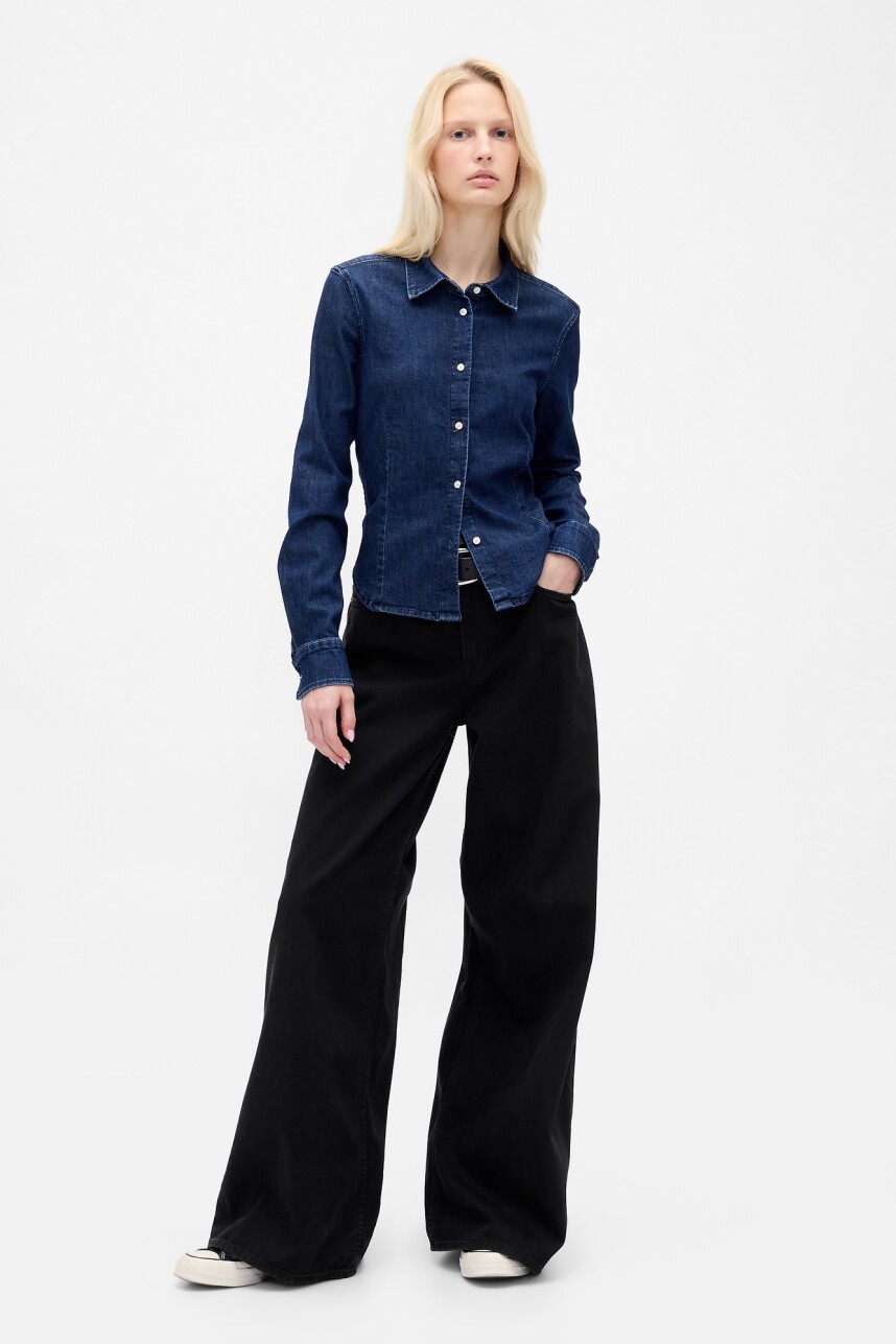 Jean Super Baggy Tiro Bajo Mujer Black 1