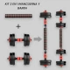 Set Mancuerna Bosco Ajustable + Barra 20 Kg Total Negro