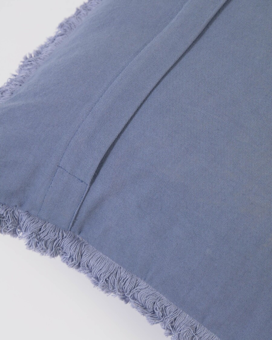 Almohadón Cedella Cedella 100 % algodón terciopelo y flecos azul 45 x 45 cm