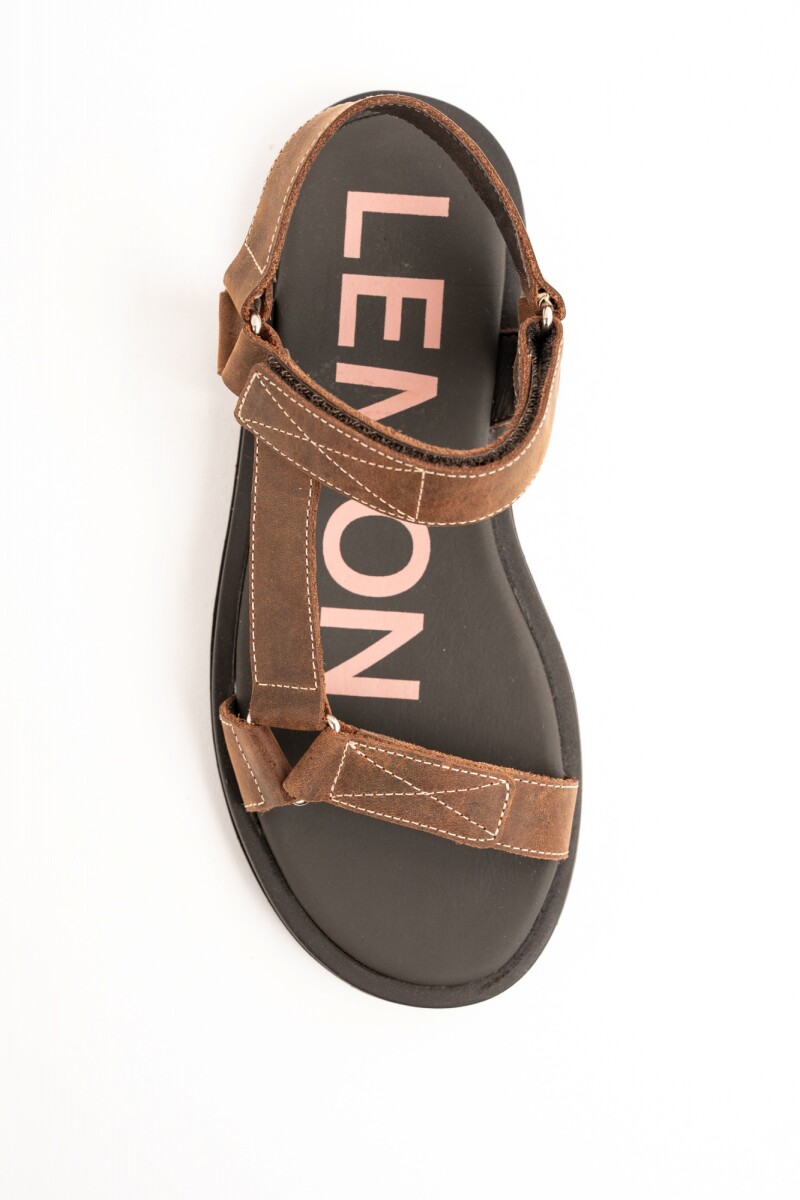 Sandalias Regulables Cuero Chocolate