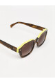 Lentes Tiwi Carole Acetate Stripe Brown/lime Topline With Blue L
