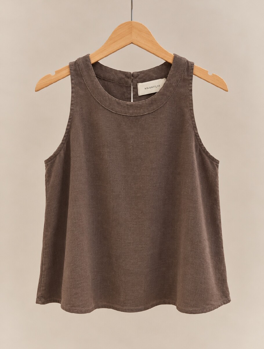 Musculosa Pat - Lino Chocolate 