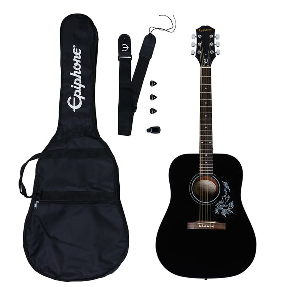 GUITARRA FOLK KIT EPIPHONE STARLING PLAYER PACK EBONY 