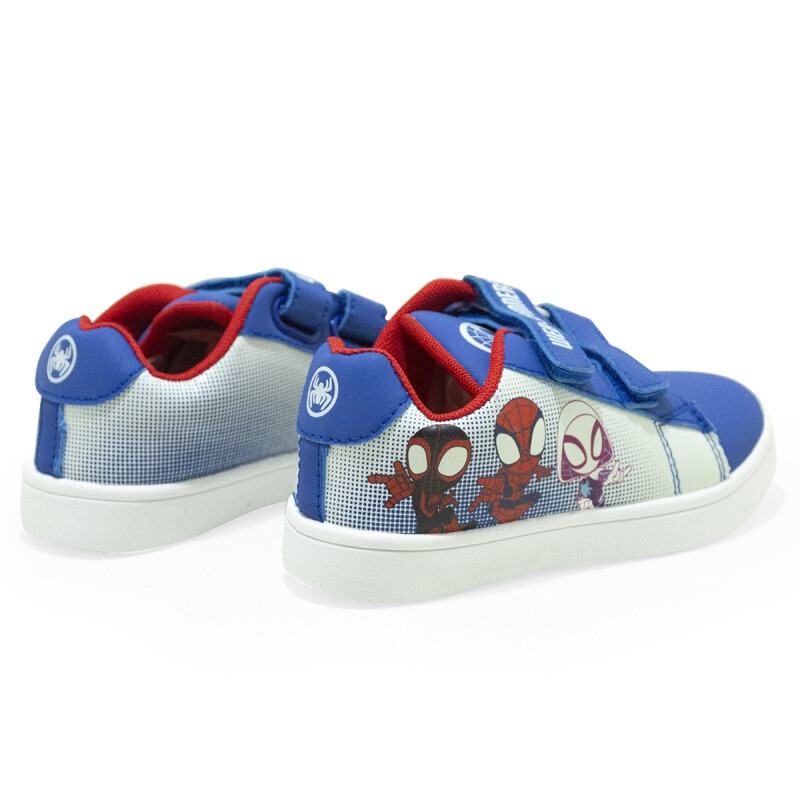 Championes Disney Marvel Spiderman Casual PU C/Velcro de Niños - SPTCFW25200 Azul-blanco